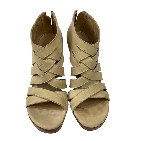 Stuart Weitzman Suede Platform Bootie Strappy Sandals Size 7.5 - Picture 10 of 12